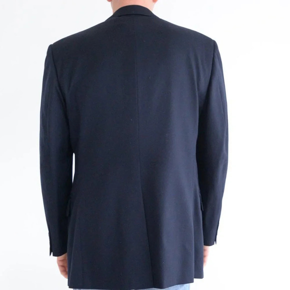 Vintage Austin Reed Navy 100% Wool 2 Button Blazer Sports Coat - Picture 5 of 16